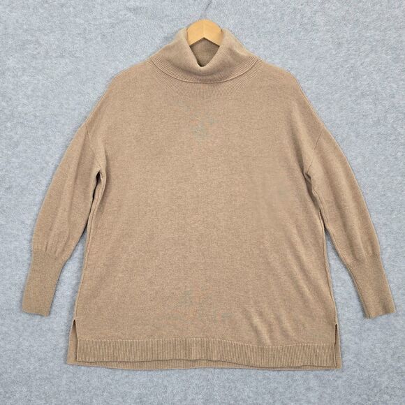 Joie Womens Small Wool Cashmere Camel Beige Long Sleeve Turtleneck Sweater - Picture 6 of 13